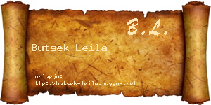 Butsek Leila névjegykártya
